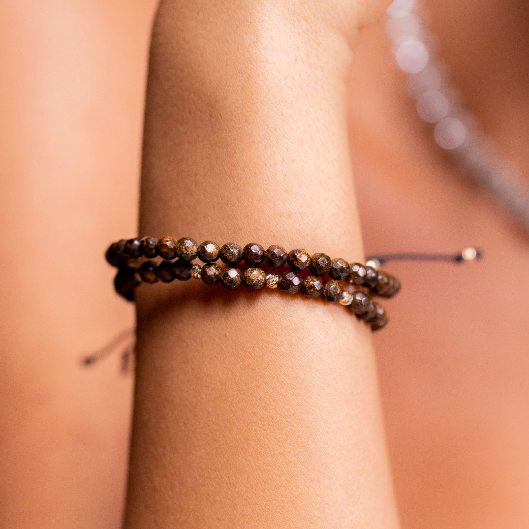 Brățară Pardo realizată cu șnur și bile de Aur 585 14K și Bronzit - imagine 10