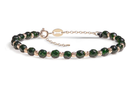 Bratara cu extensie lant Pardo realizata cu pietre semipretioase Piatra Soarelui si Sfere striate din Aur 585 de 14 Karate