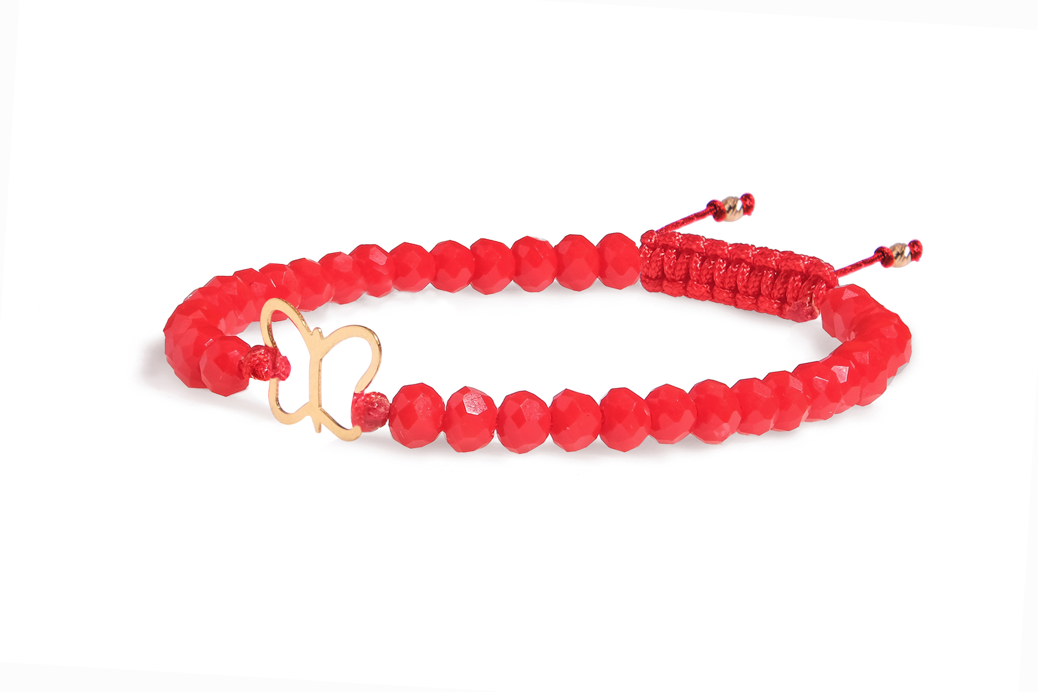 Bratara snur si charm Pardo realizata cu Cristal Sticla Rosu - imagine 2