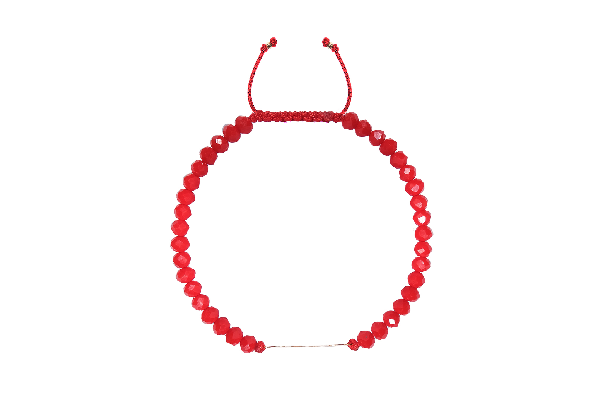 Bratara snur si charm Pardo realizata cu Cristal Sticla Rosu - imagine 3