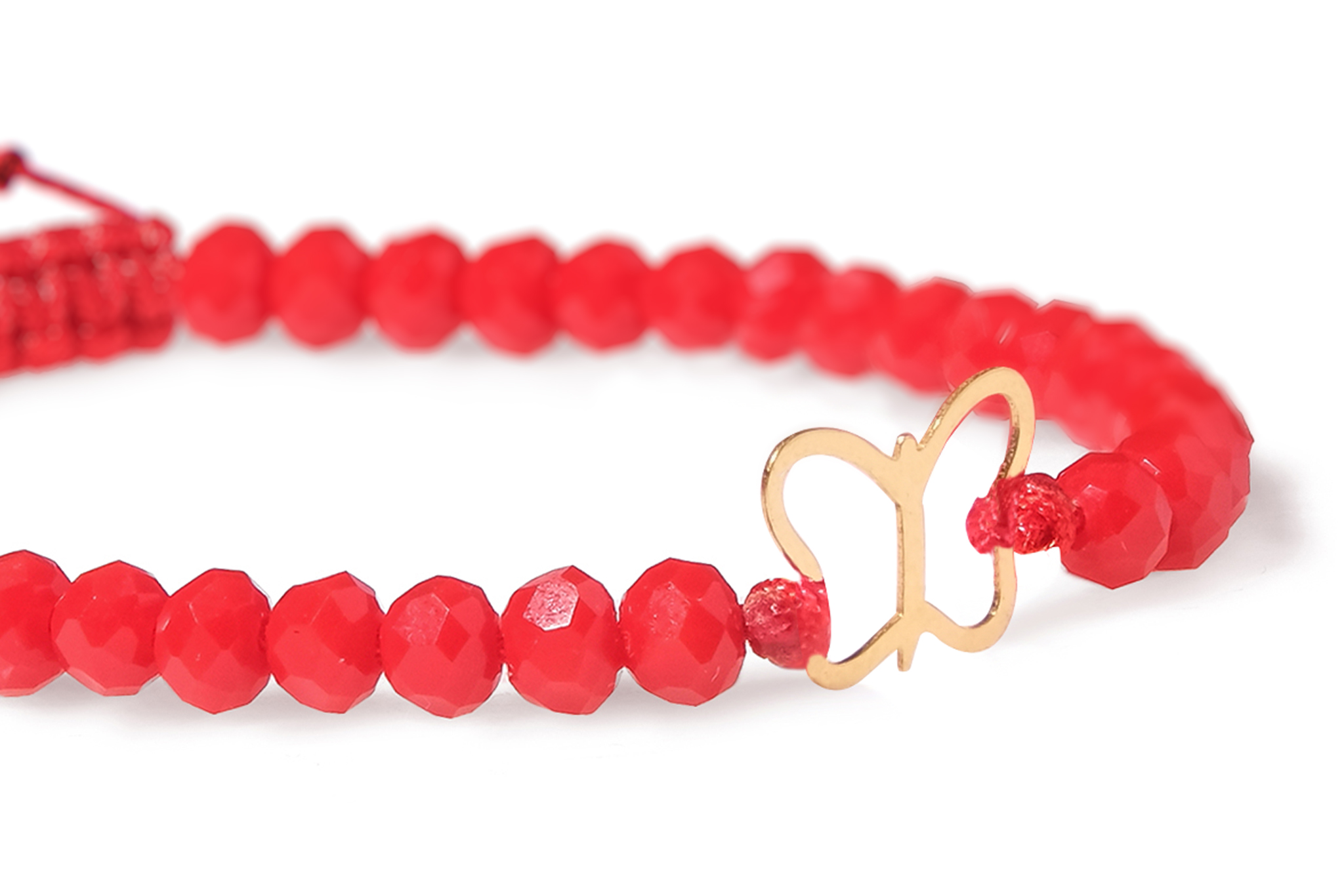 Bratara snur si charm Pardo realizata cu Cristal Sticla Rosu - imagine 4