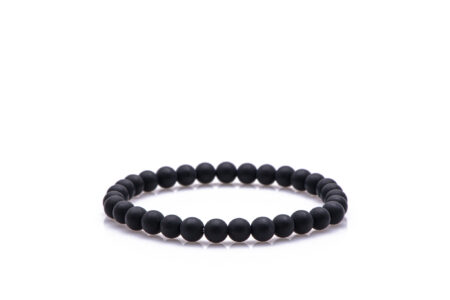 Brățară Pardo cu pietre semiprețioase Onix de 6 mm realizată cu elastic