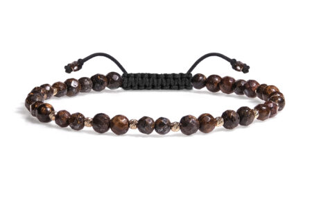 Bratara Snur Pardo realizata cu Bronzit Maro si bile de Aur 585 14 Karate