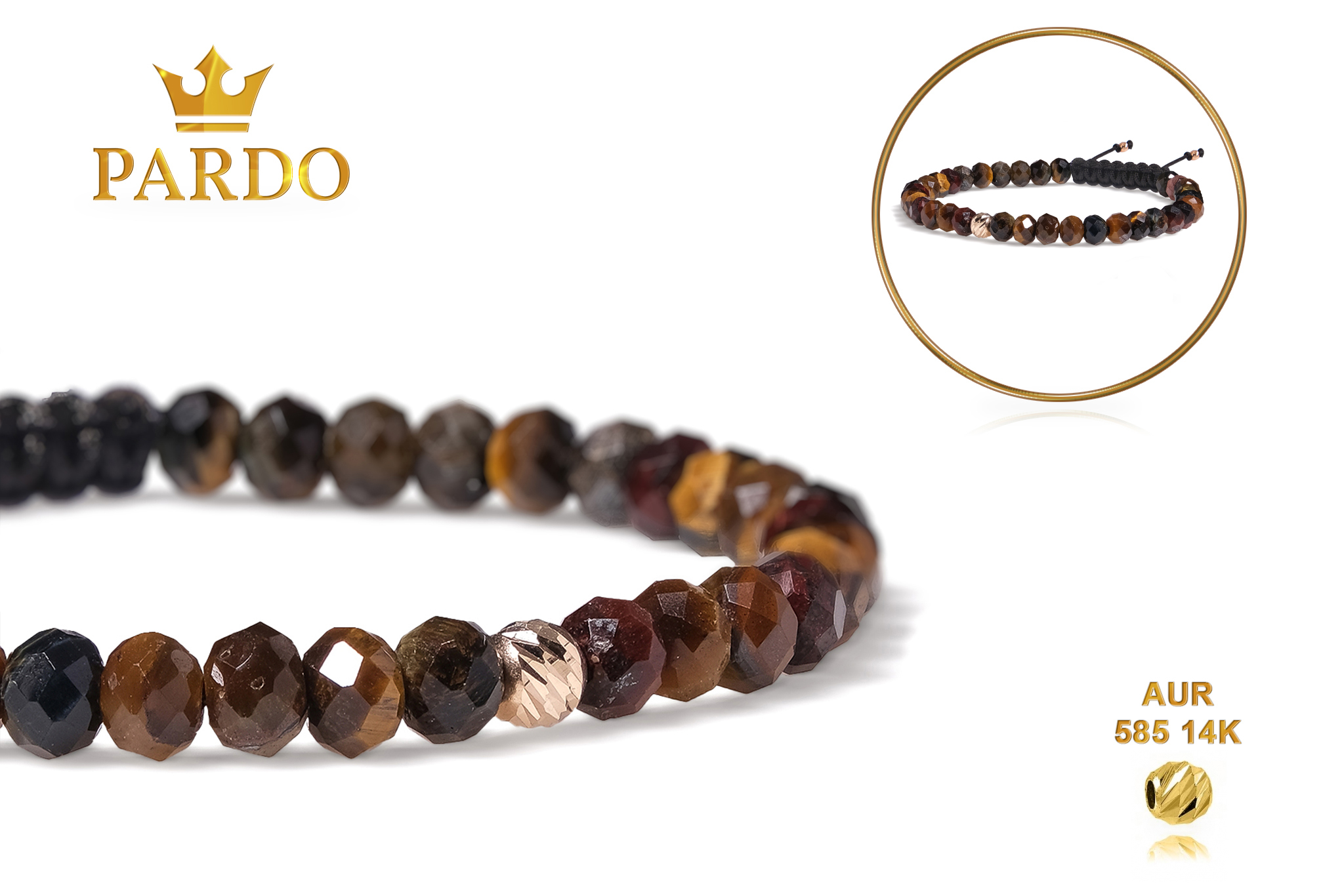 Bratara Snur Pardo si bile de Aur 585 14 Karate - imagine 5