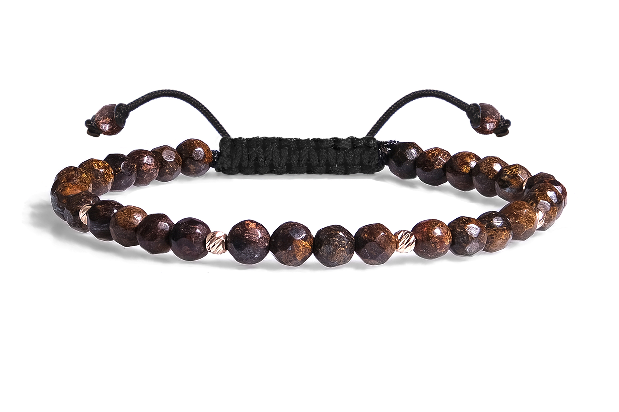 Bratara Snur Pardo realizata cu Bronzit Maro si sfere din Aur 585 de 14 Karate