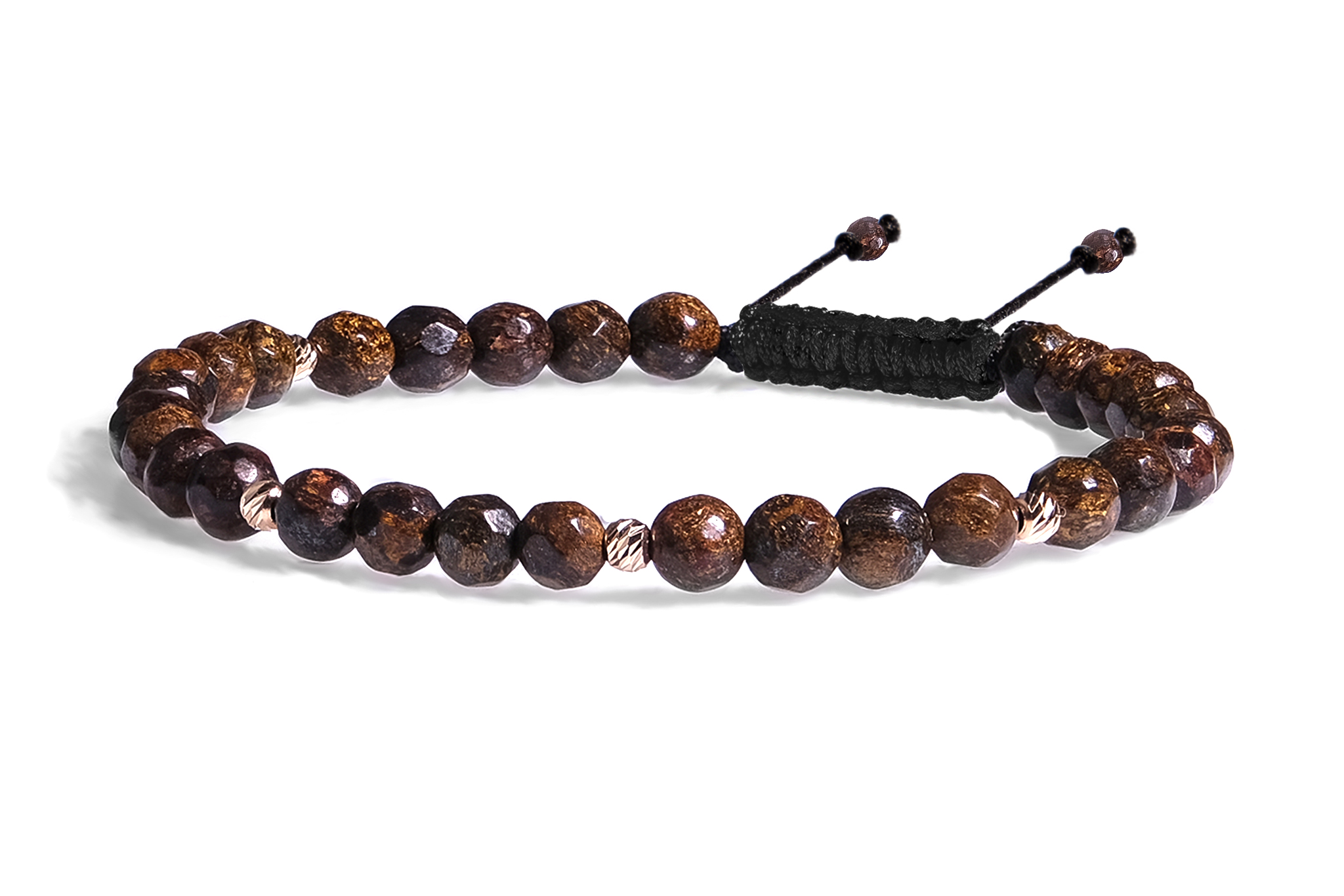 Bratara Snur Pardo realizata cu Bronzit Maro si sfere din Aur 585 de 14 Karate - imagine 2