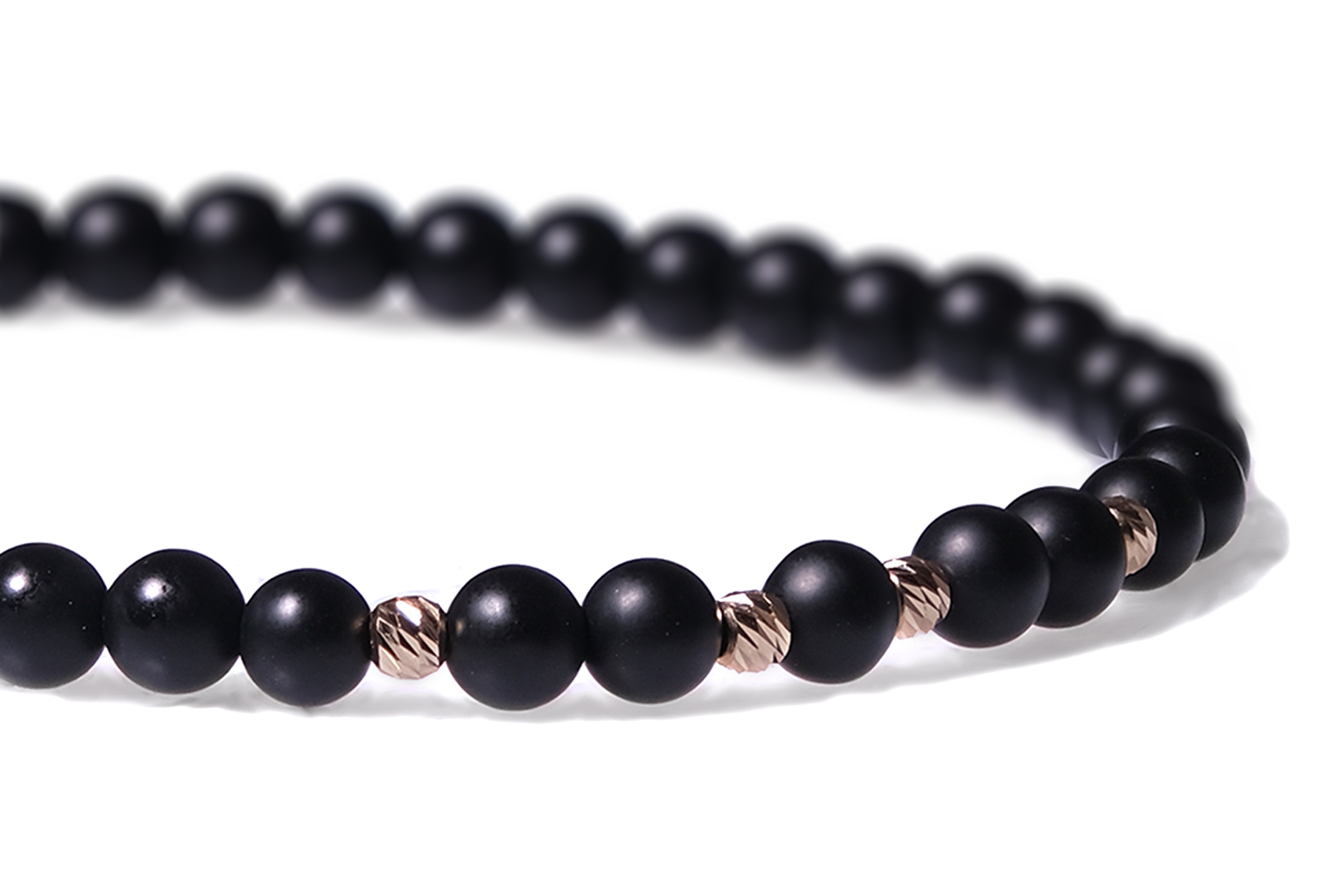 Bratara Snur Pardo realizata cu Onix Negru si sfere din Aur 585 de 14 Karate - imagine 4