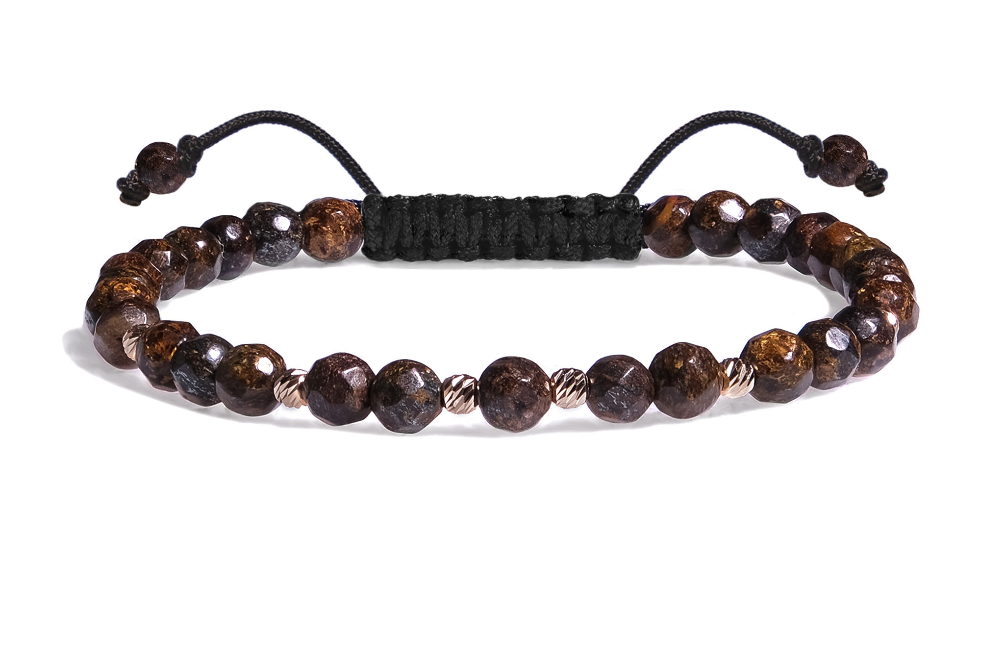 Bratara Snur Pardo realizata cu Bronzit Maro si sfere din Aur 585 de 14 Karate