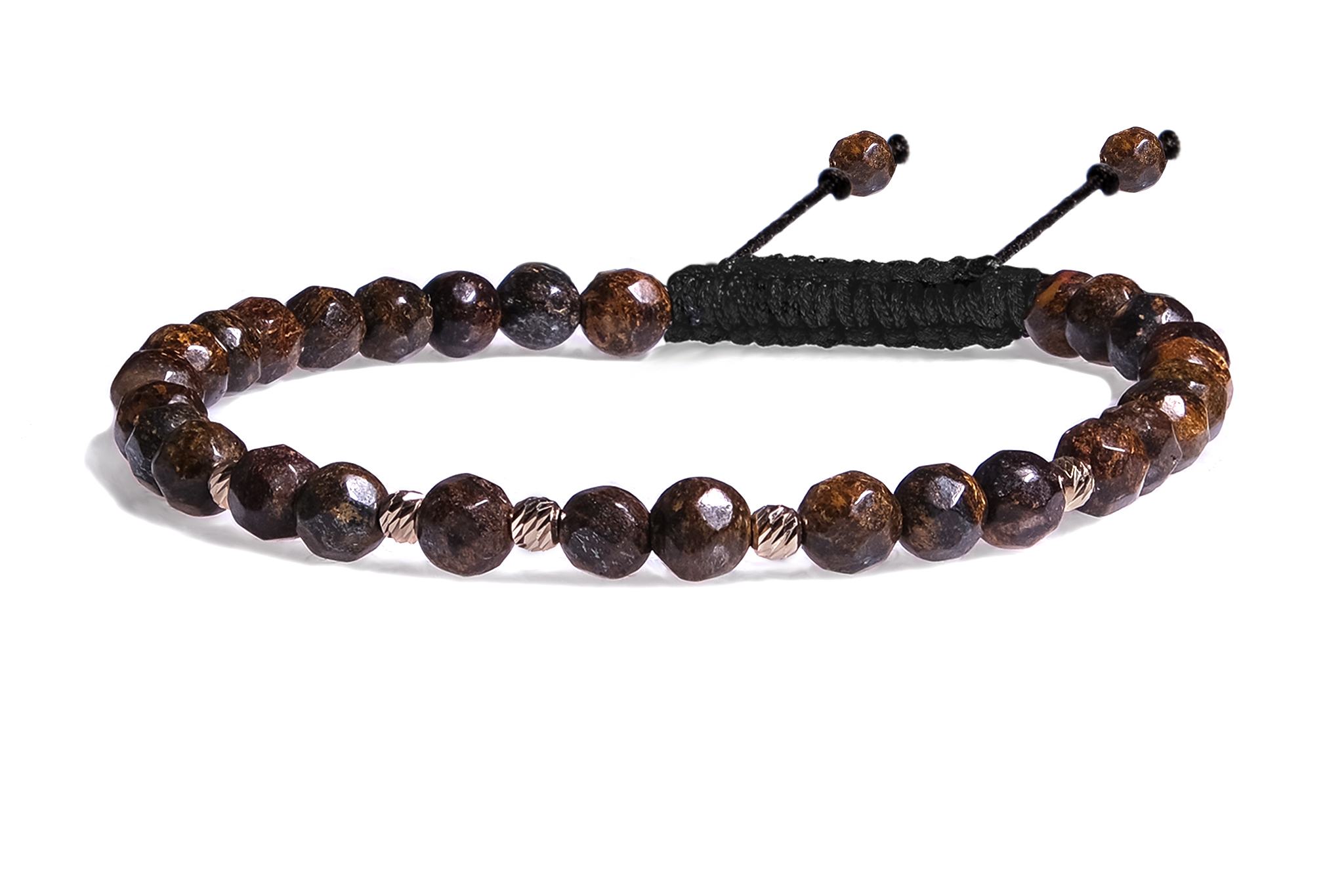 Bratara Snur Pardo realizata cu Bronzit Maro si sfere din Aur 585 de 14 Karate - imagine 2