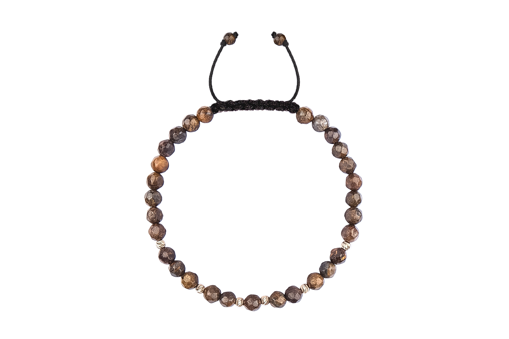 Bratara Snur Pardo realizata cu Bronzit Maro si sfere din Aur 585 de 14 Karate - imagine 3