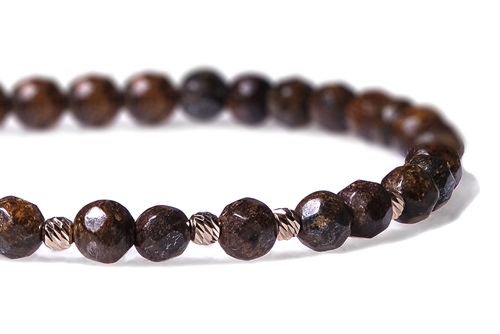 Bratara Snur Pardo realizata cu Bronzit Maro si sfere din Aur 585 de 14 Karate - imagine 4