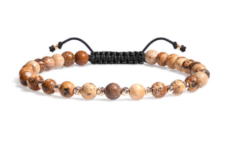 Brățară Pardo realizată cu șnur și bile de Aur 585 14K și Jasp Picture