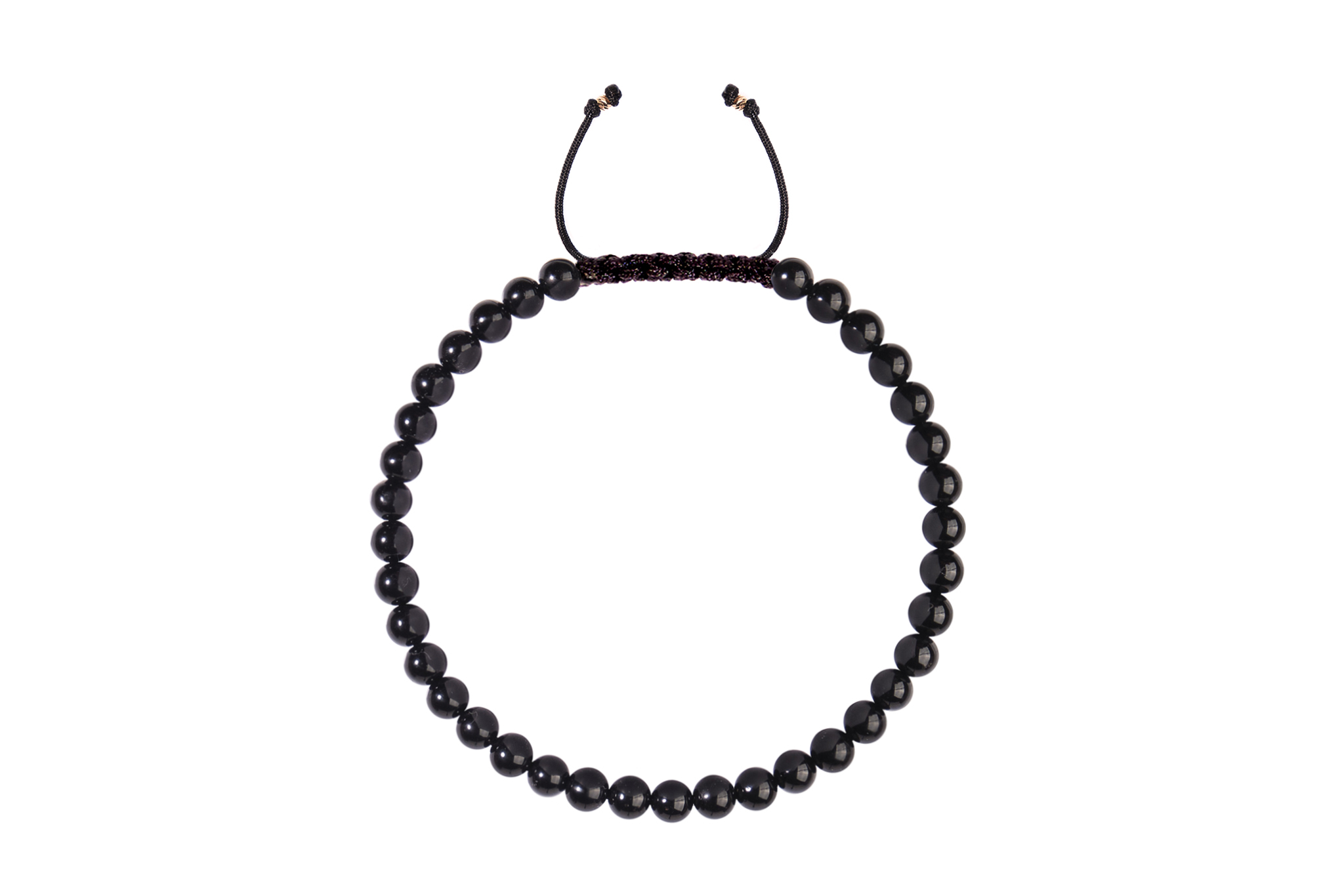 Brățară Pardo realizată cu șnur și bile de Aur 585 14K și Onix Negru - imagine 2