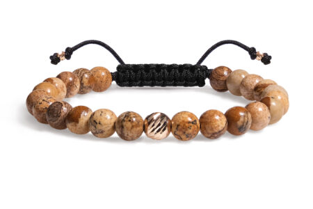 Brățară Pardo realizată cu șnur și bile de Aur 585 14K și Jasp Picture