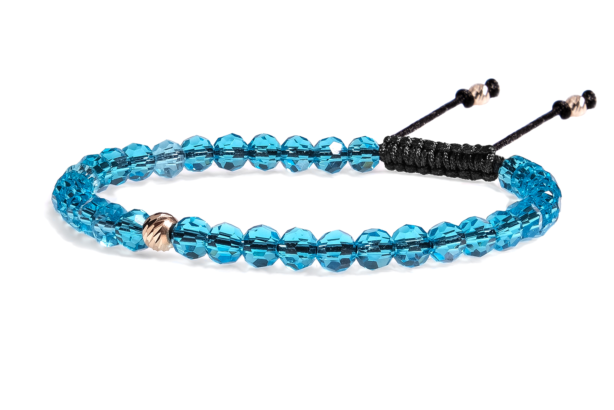 Brățară Pardo realizată cu șnur și bile de Aur 585 14K și Cristale Sticla - imagine 5