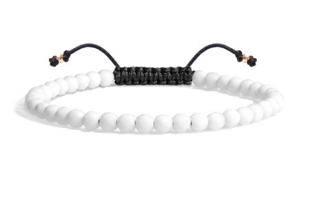Brățară Pardo realizată cu șnur și bile de Aur 585 14K și Onix Alb
