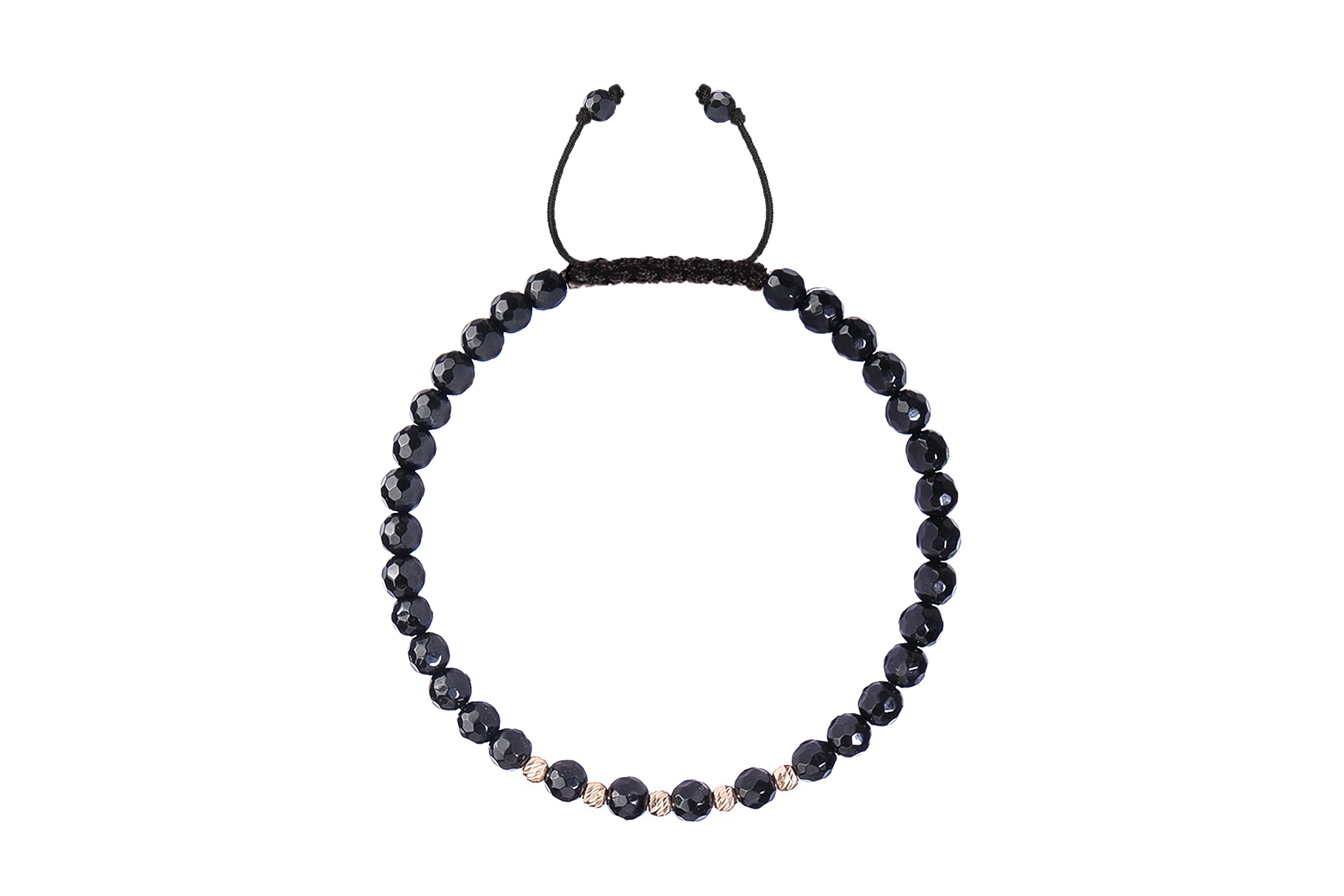 Bratara Pardo realizată cu pietre semipretiose Onix 4 mm și bile de Aur 585 14K - imagine 3