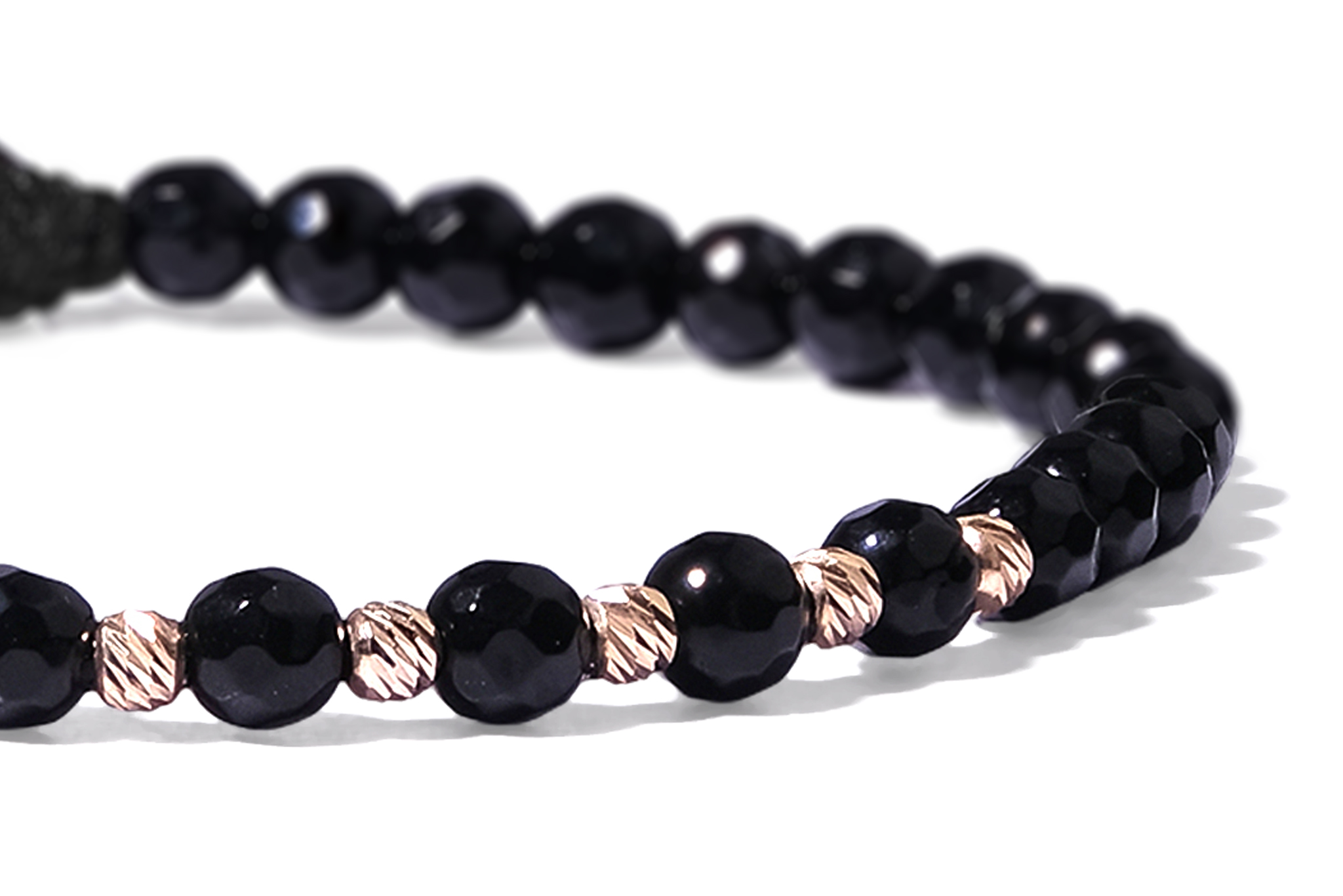 Bratara Pardo realizată cu pietre semipretiose Onix 4 mm și bile de Aur 585 14K - imagine 4