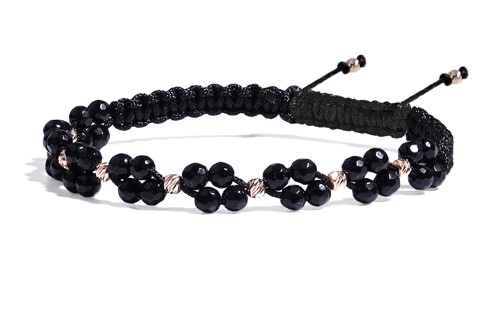 Bratara Pardo realizată cu pietre semipretiose Onix 3 mm și bile de Aur 585 14K - imagine 2