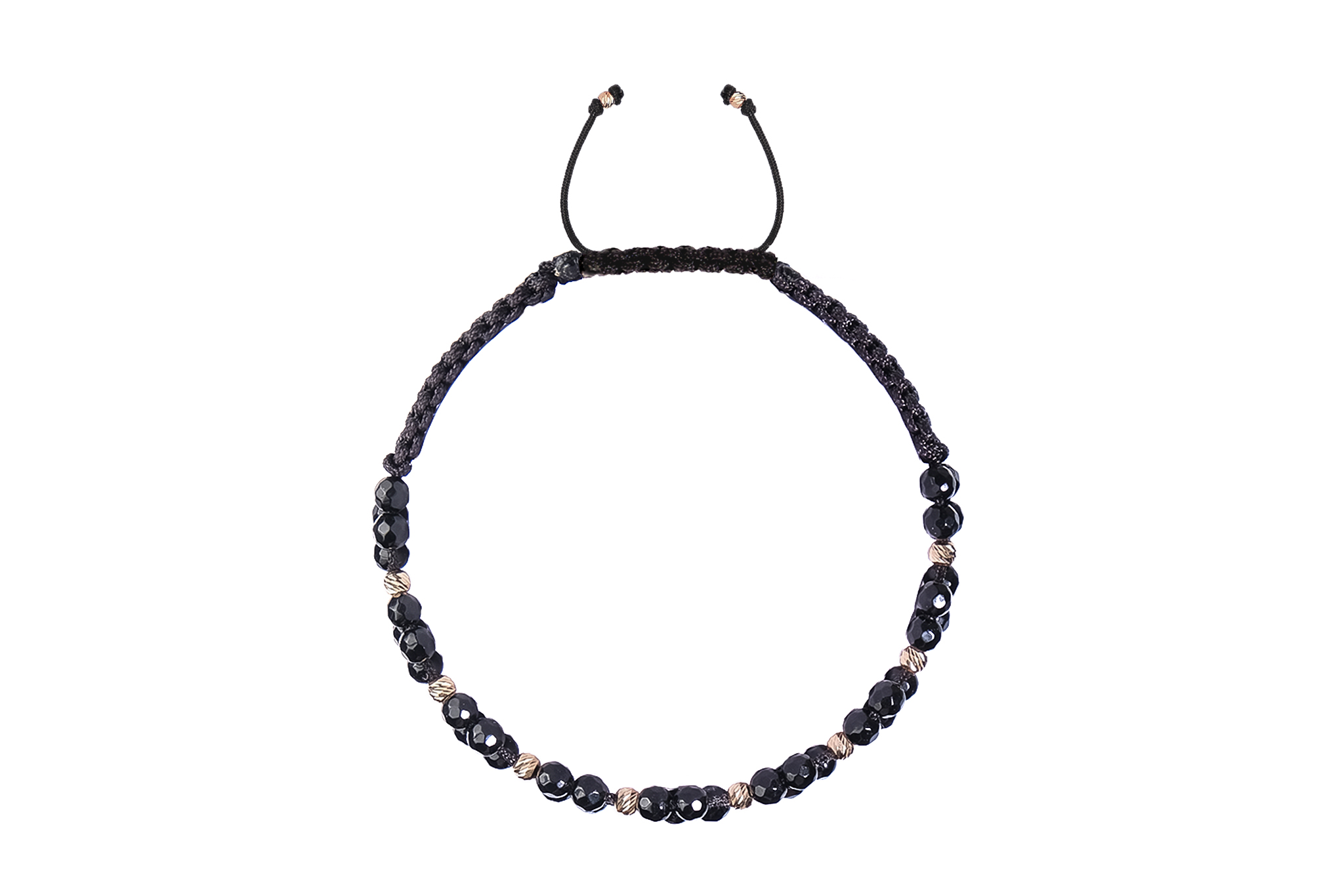 Bratara Pardo realizată cu pietre semipretiose Onix 3 mm și bile de Aur 585 14K - imagine 3