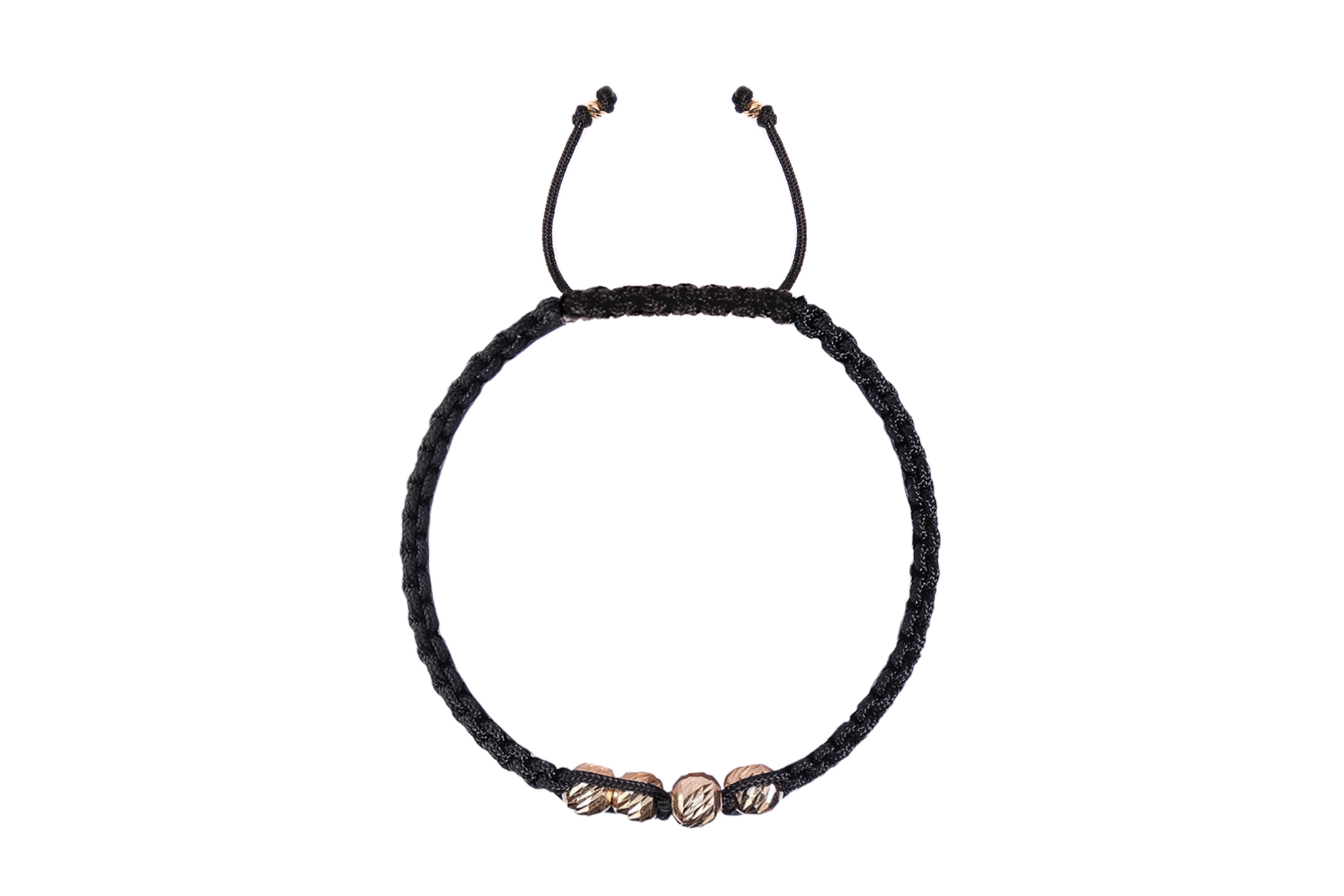 Bratara Pardo cu șnur impletit si bile de Aur 585 14K - imagine 3