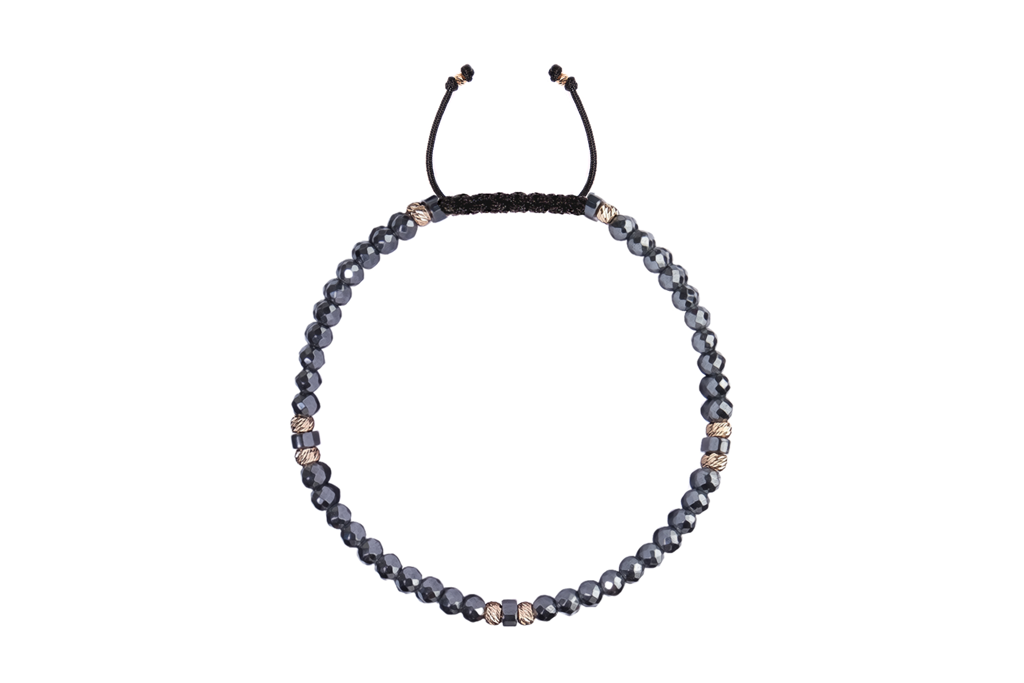 Bratara Pardo realizata cu Hematit și sfere de Aur 585 14K - imagine 3