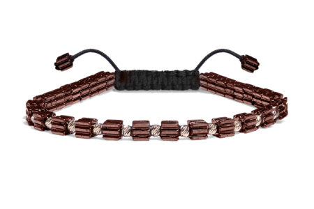 Bratara  Pardo realizată cu pietre semipretioase Hematit  Maro 4 mm și bile de Aur 585 14K