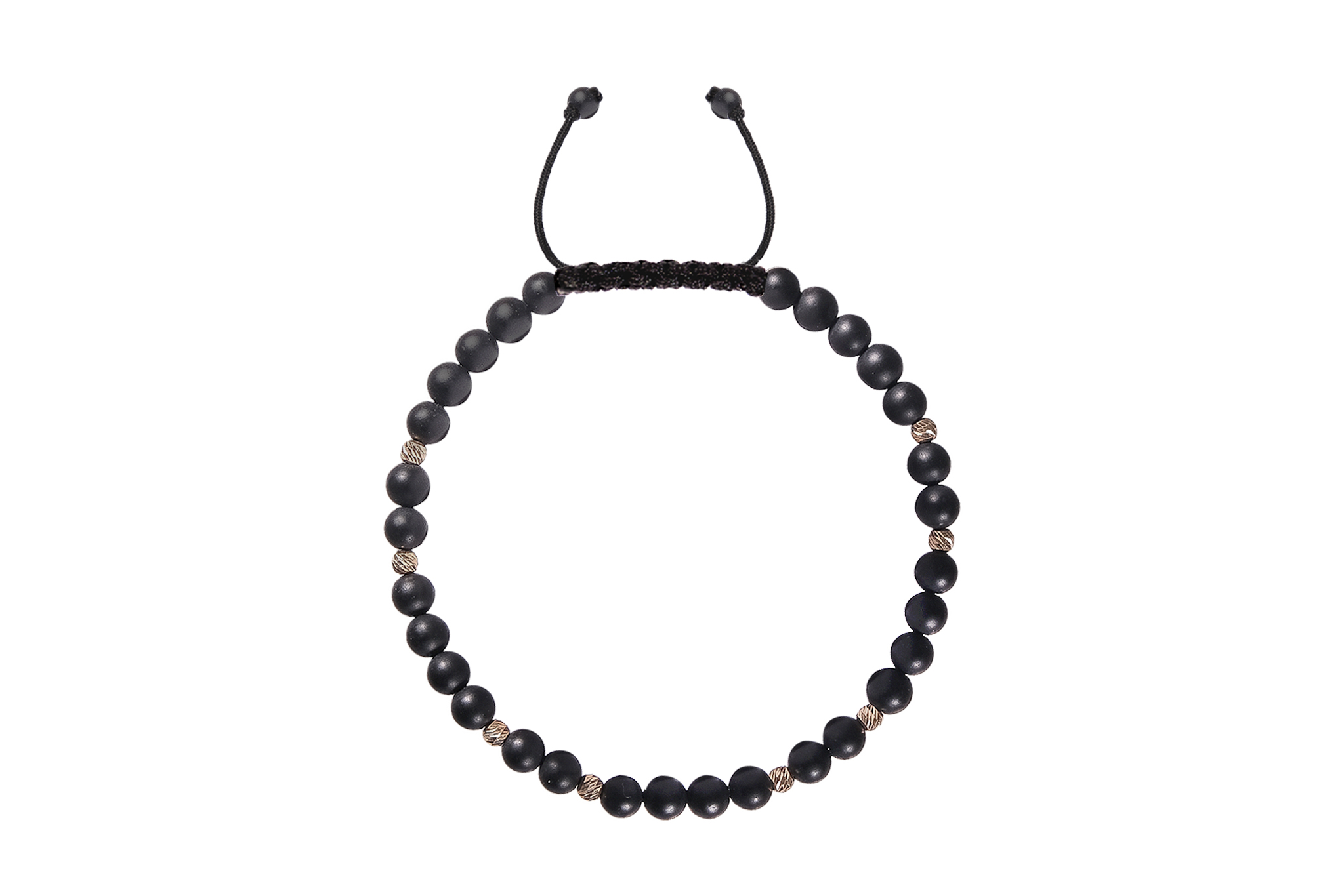 Bratara Pardo realizată cu Onix Mat 4 mm și bile de Aur 585 14K - imagine 3
