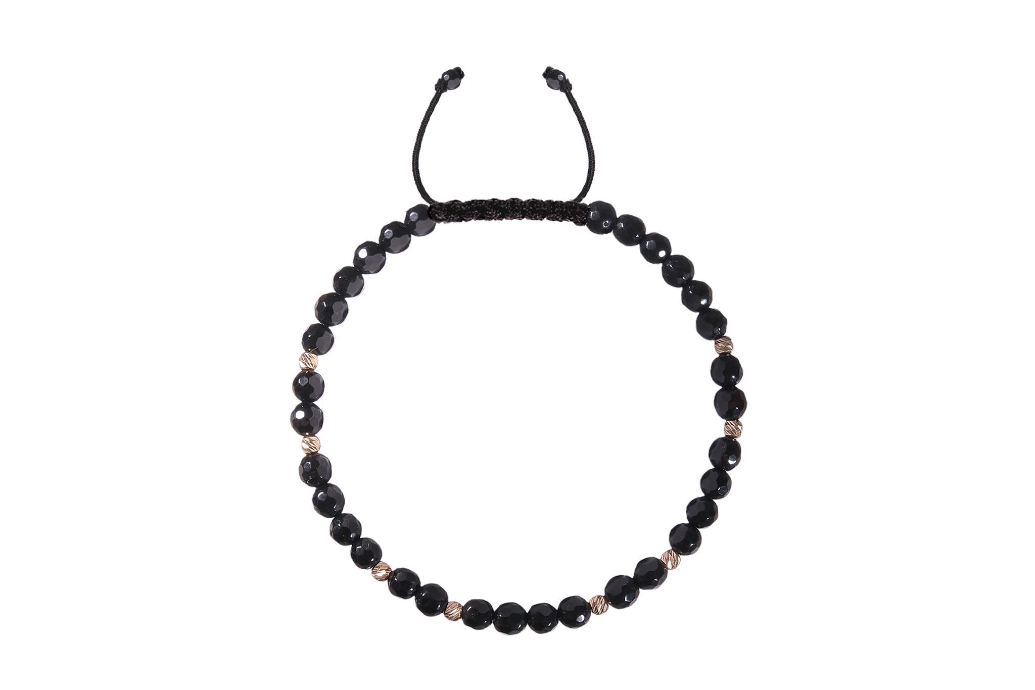 Bratara Pardo realizată cu Onix Fatetat 4 mm și bile de Aur 585 14K - imagine 3