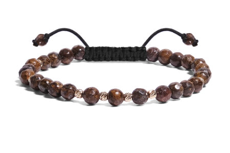 Bratara Pardo realizata cu Bronzit și bile de Aur 585 14K