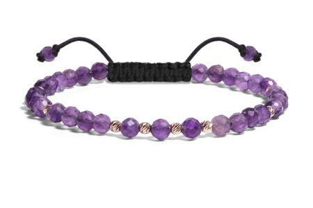 Bratara  Pardo realizata cu Ametist și bile de Aur 585 14K