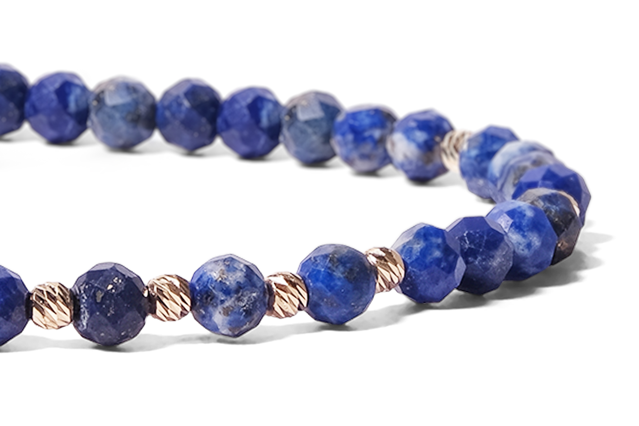 Bratara Pardo realizata cu Lapis Lazuli și bile de Aur 585 14K - imagine 3