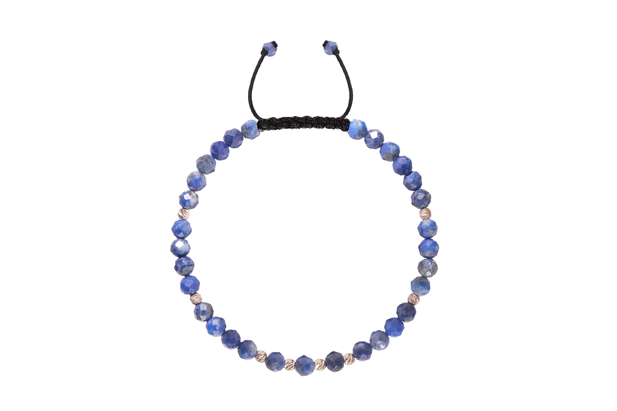 Bratara Pardo realizata cu Lapis Lazuli și bile de Aur 585 14K - imagine 4
