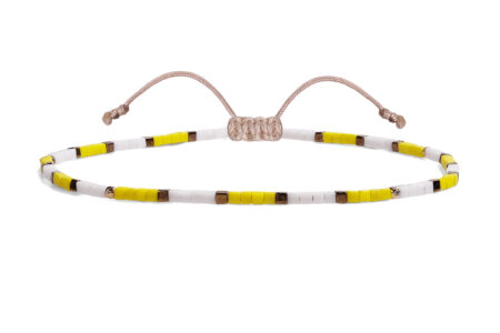 Bratara Pardo de picior realizata cu pietre de nisip Miyuki  si sfere Aur 585 14K