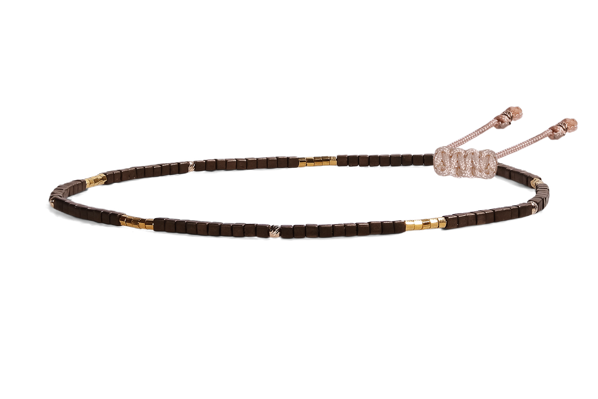 Bratara Pardo de picior realizata cu pietre de nisip Miyuki si sfere Aur 585 14K - imagine 3