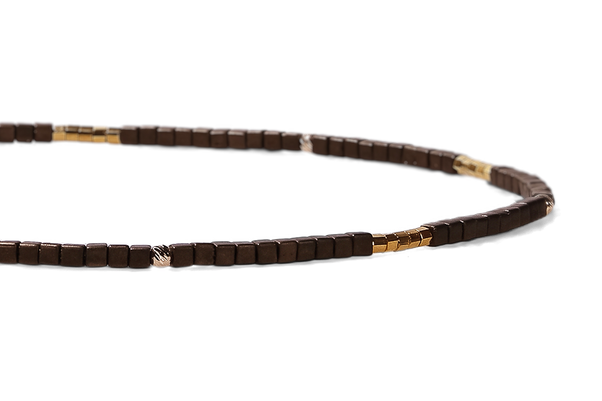 Bratara Pardo de picior realizata cu pietre de nisip Miyuki si sfere Aur 585 14K - imagine 4