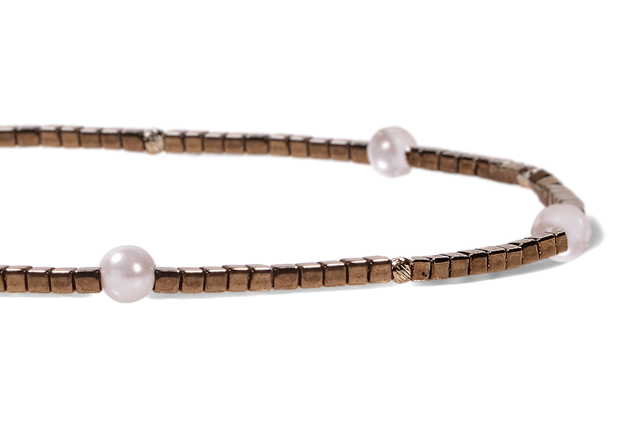 Bratara Pardo de picior realizata cu pietre de nisip Miyuki, Perle si sfere Aur 585 14K - imagine 4