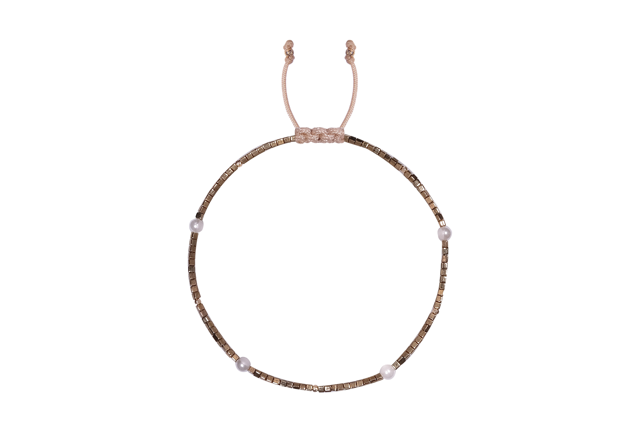 Bratara Pardo de picior realizata cu pietre de nisip Miyuki, Perle si sfere Aur 585 14K - imagine 2