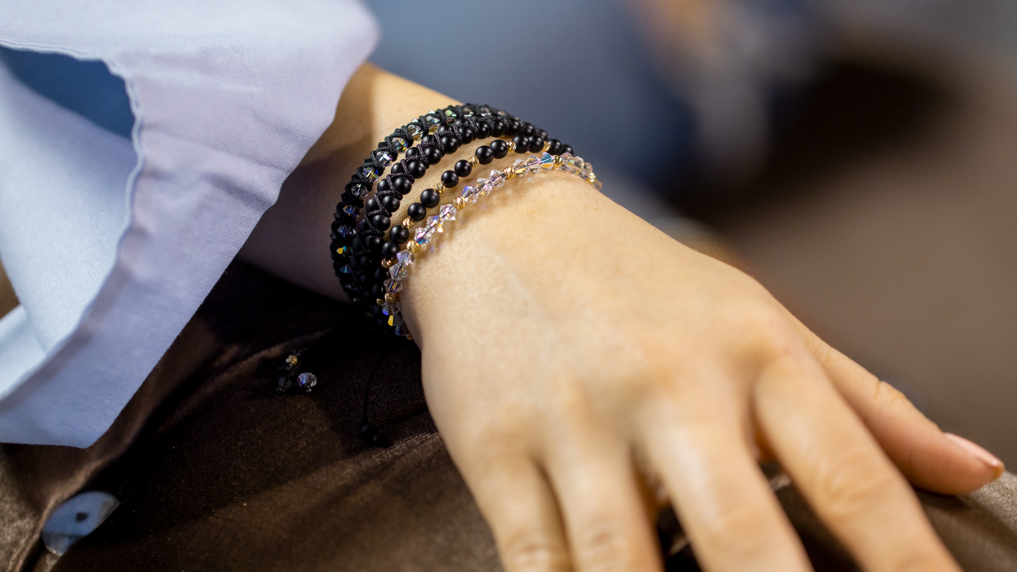 Bratara Pardo realizata cu pietre semipretioase Onix Mat și bile de Aur 585 14K - imagine 6