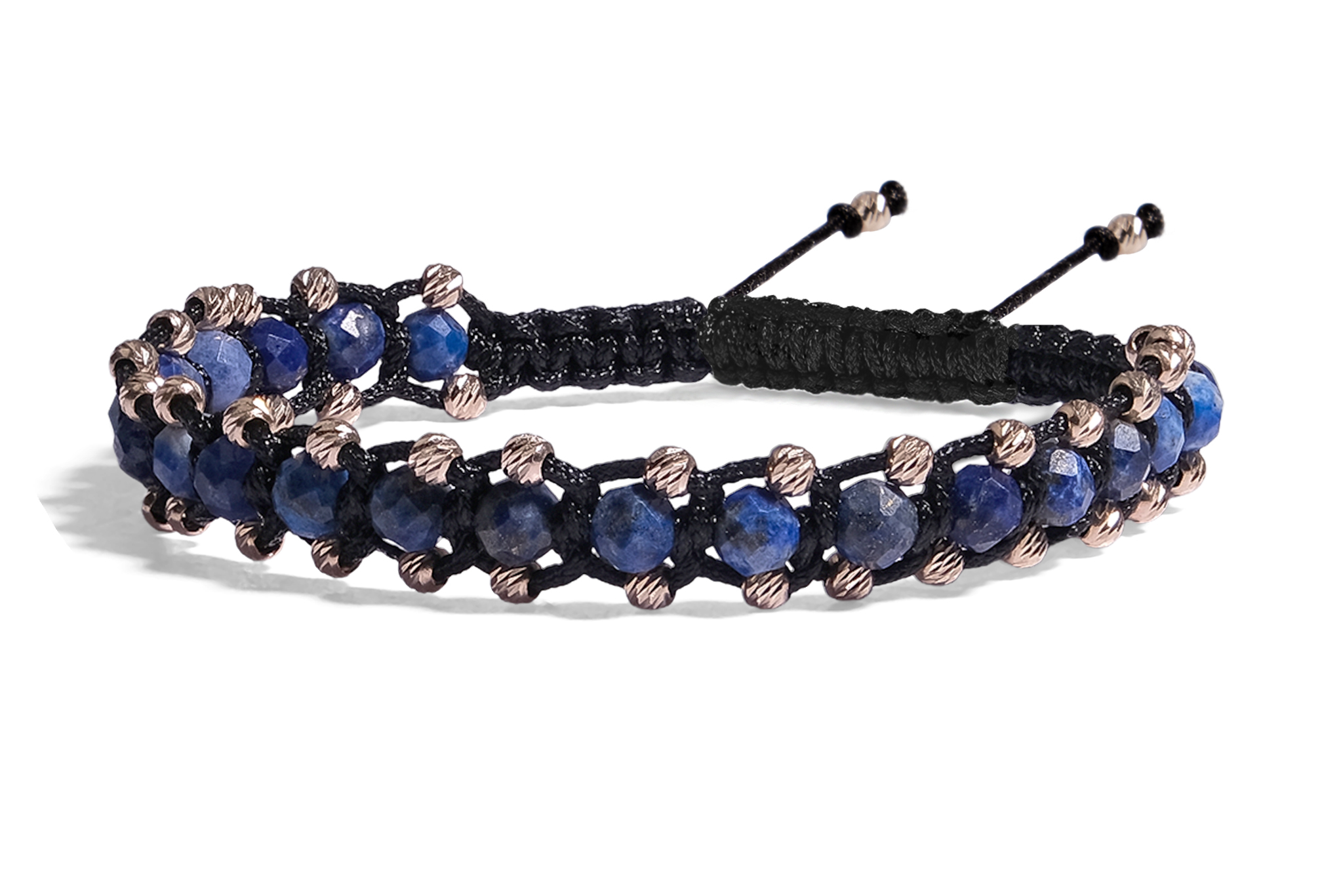 Bratara Pardo realizata cu pietre semipretioase Lapis Lazuli și bile de Aur 585 14K - imagine 2