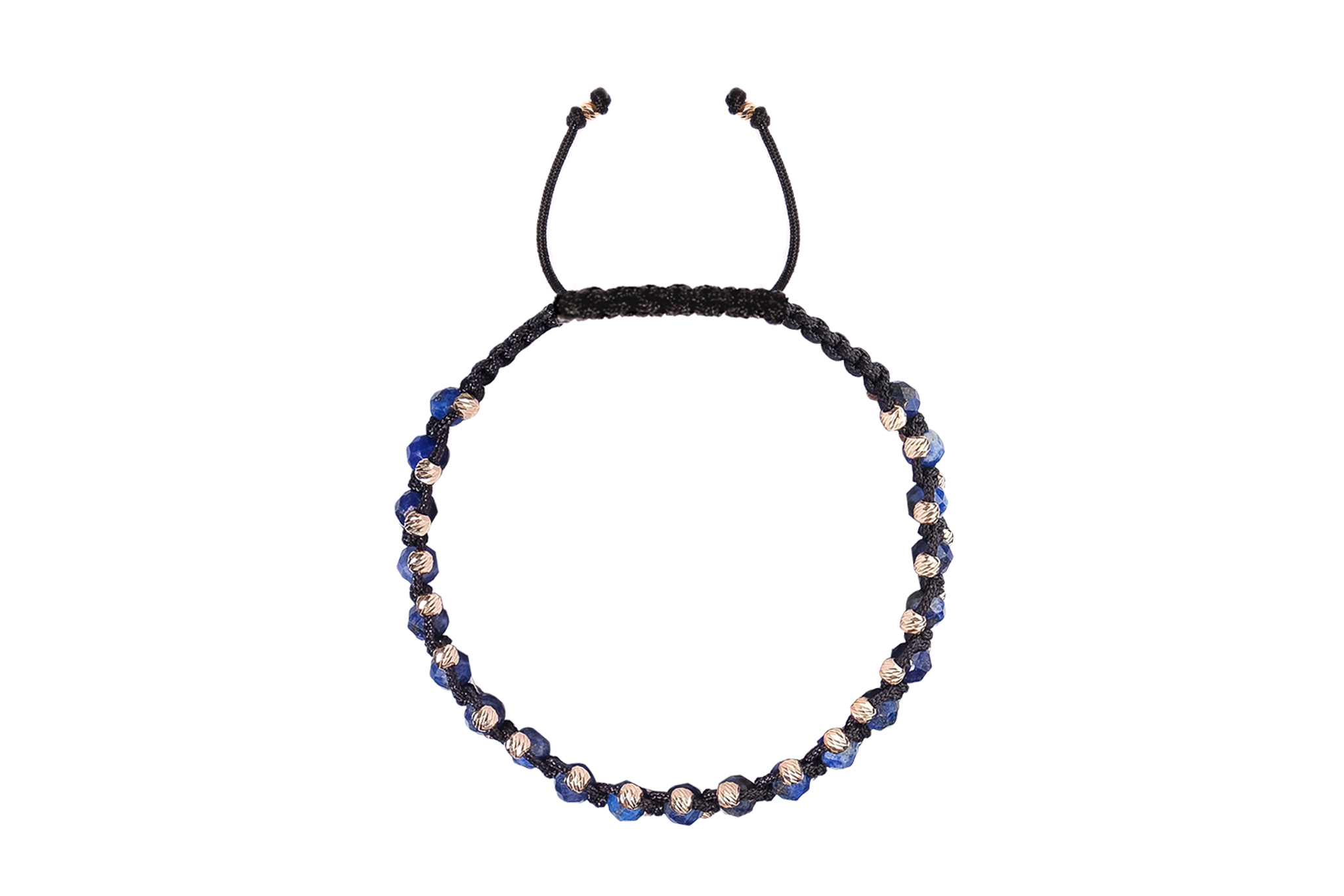 Bratara Pardo realizata cu pietre semipretioase Lapis Lazuli și bile de Aur 585 14K - imagine 3