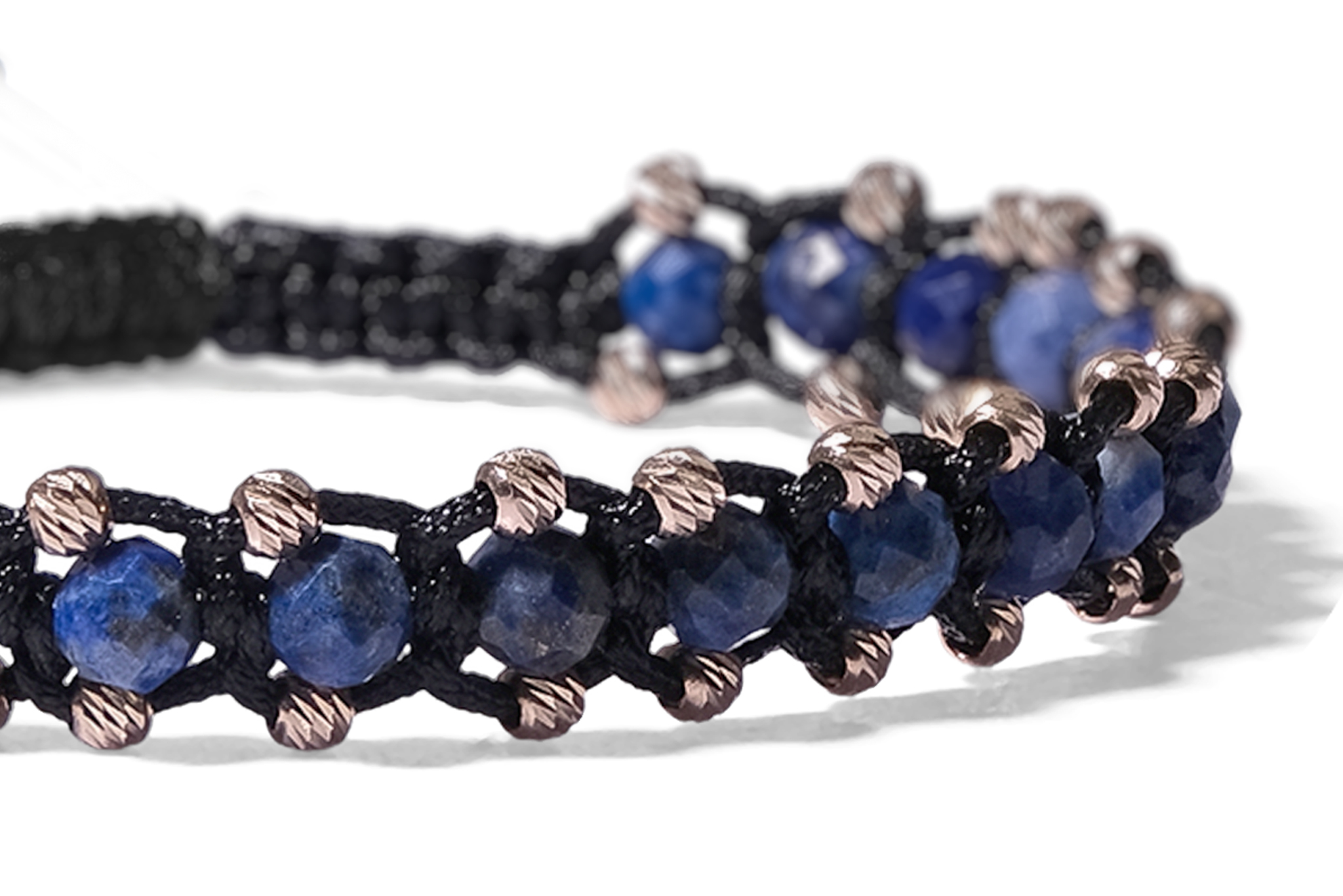 Bratara Pardo realizata cu pietre semipretioase Lapis Lazuli și bile de Aur 585 14K - imagine 4