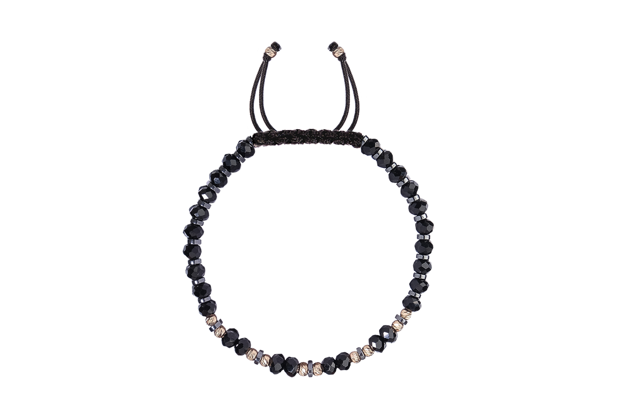 Bratara Pardo realizată cu Cristale Sticla, Hematit și Sfere de Aur 585 14K - imagine 3