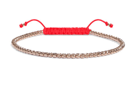 Brățară Pardo realizată cu șnur si bile de Aur 585 14K