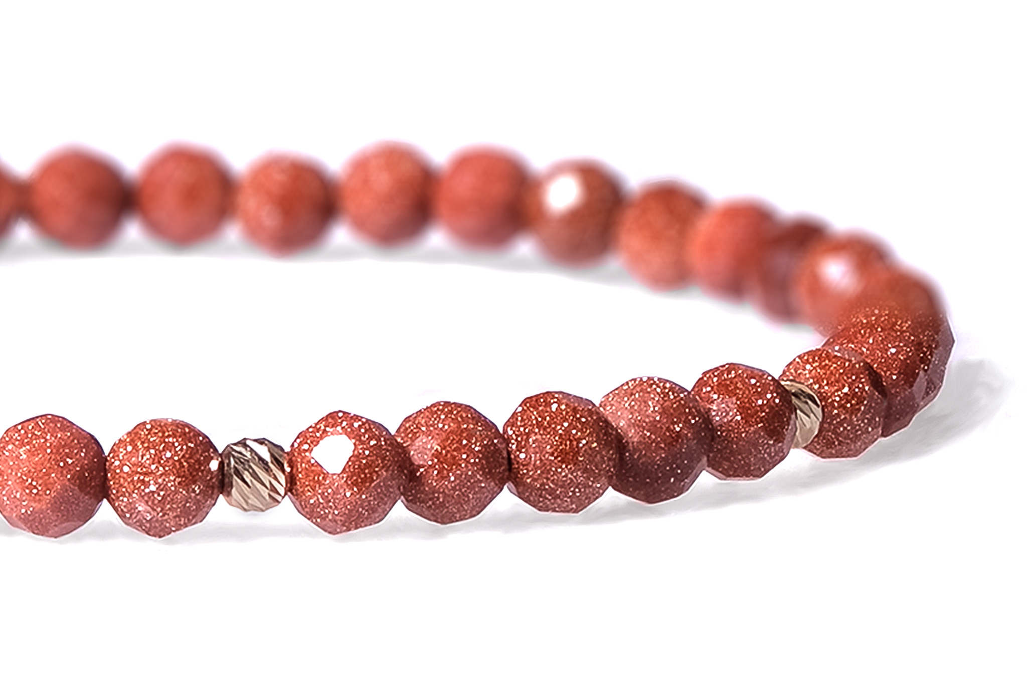 Bratara snur Pardo realizata cu Piatra Soarelui Maro si Sfere striate din Aur 585 de 14 Karate - imagine 4