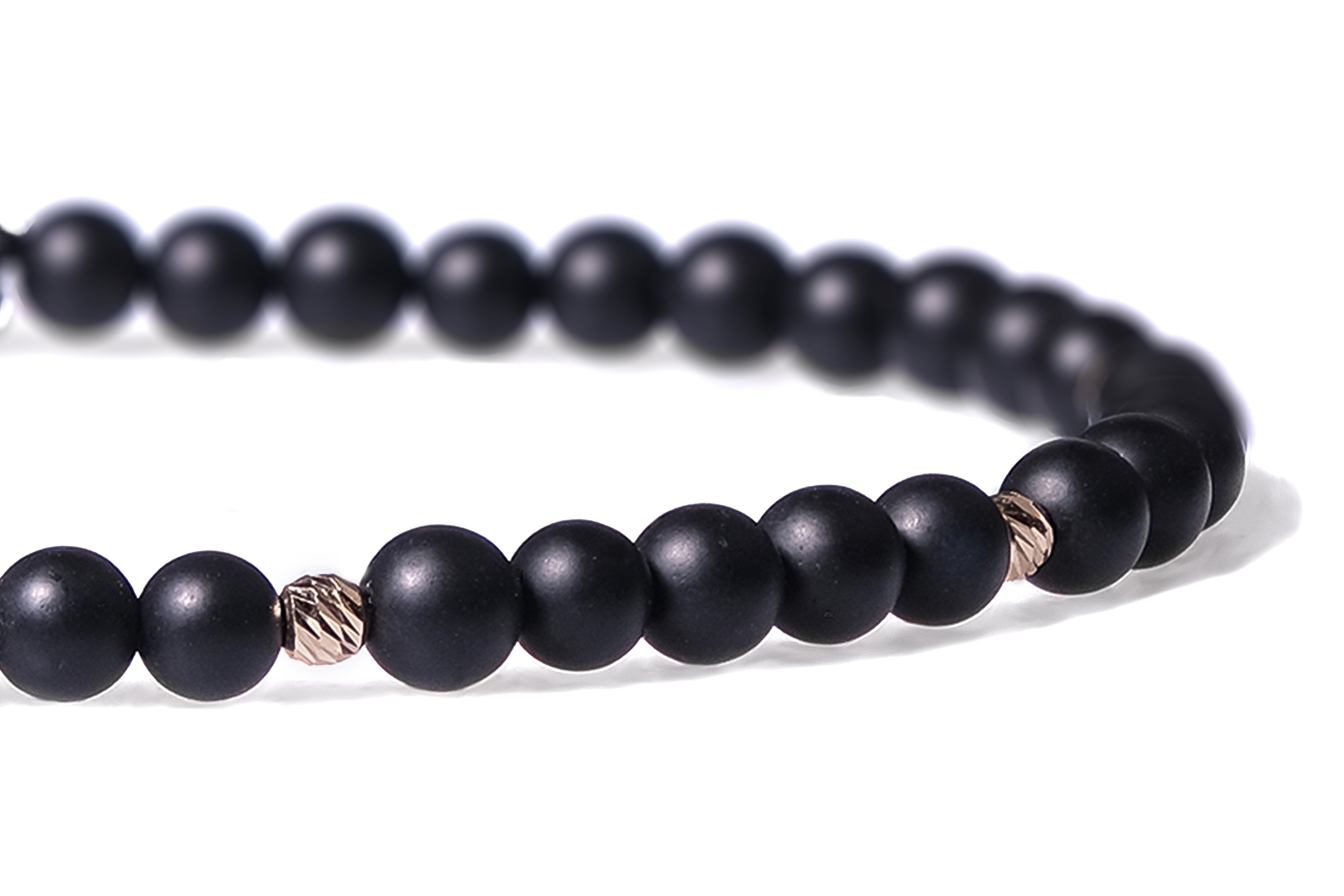 Bratara snur Pardo realizata cu Onix si Sfere striate din Aur 585 de 14 Karate - imagine 4