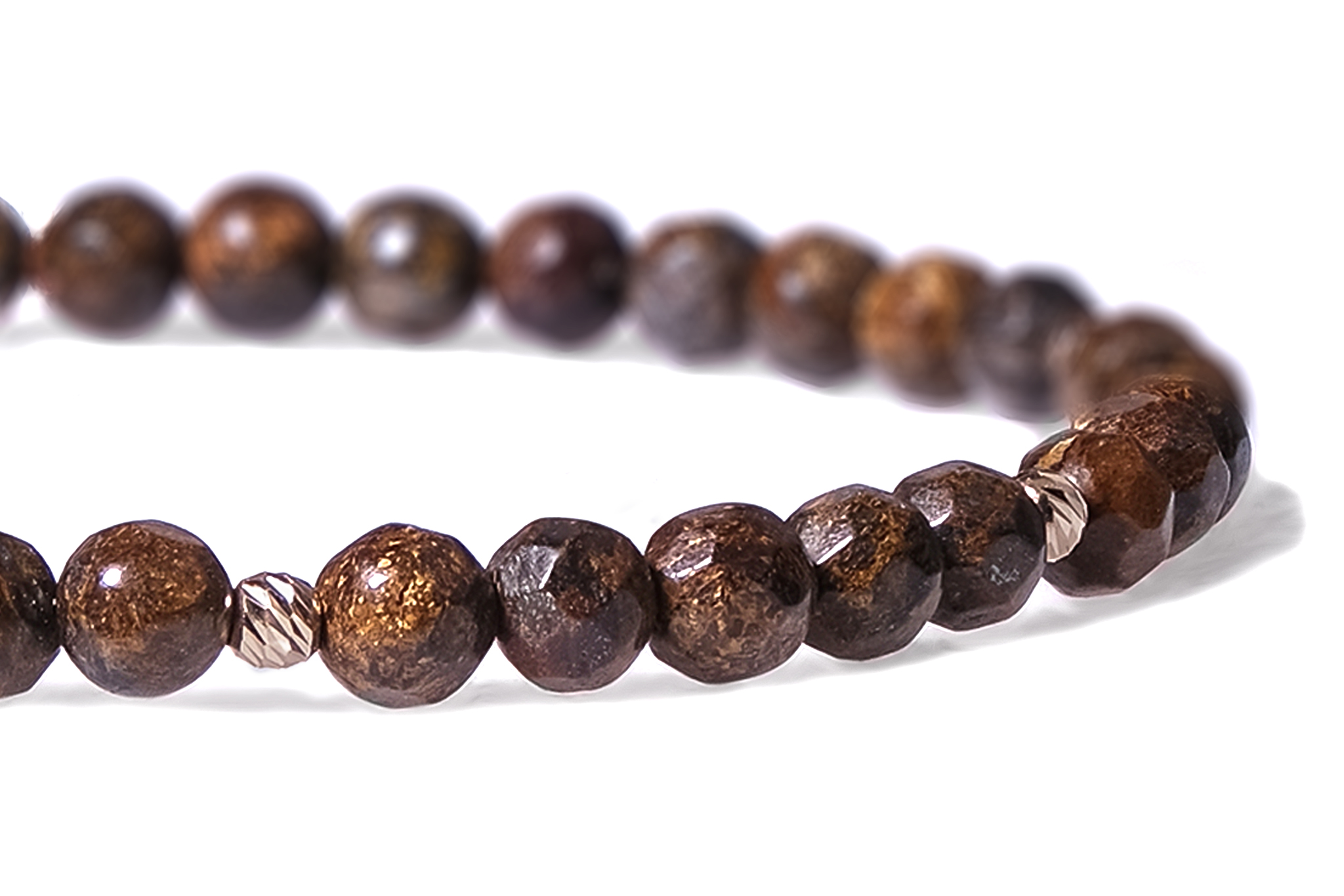 Bratara snur Pardo realizata cu Bronzit Maro si Sfere striate din Aur 585 de 14 Karate - imagine 4