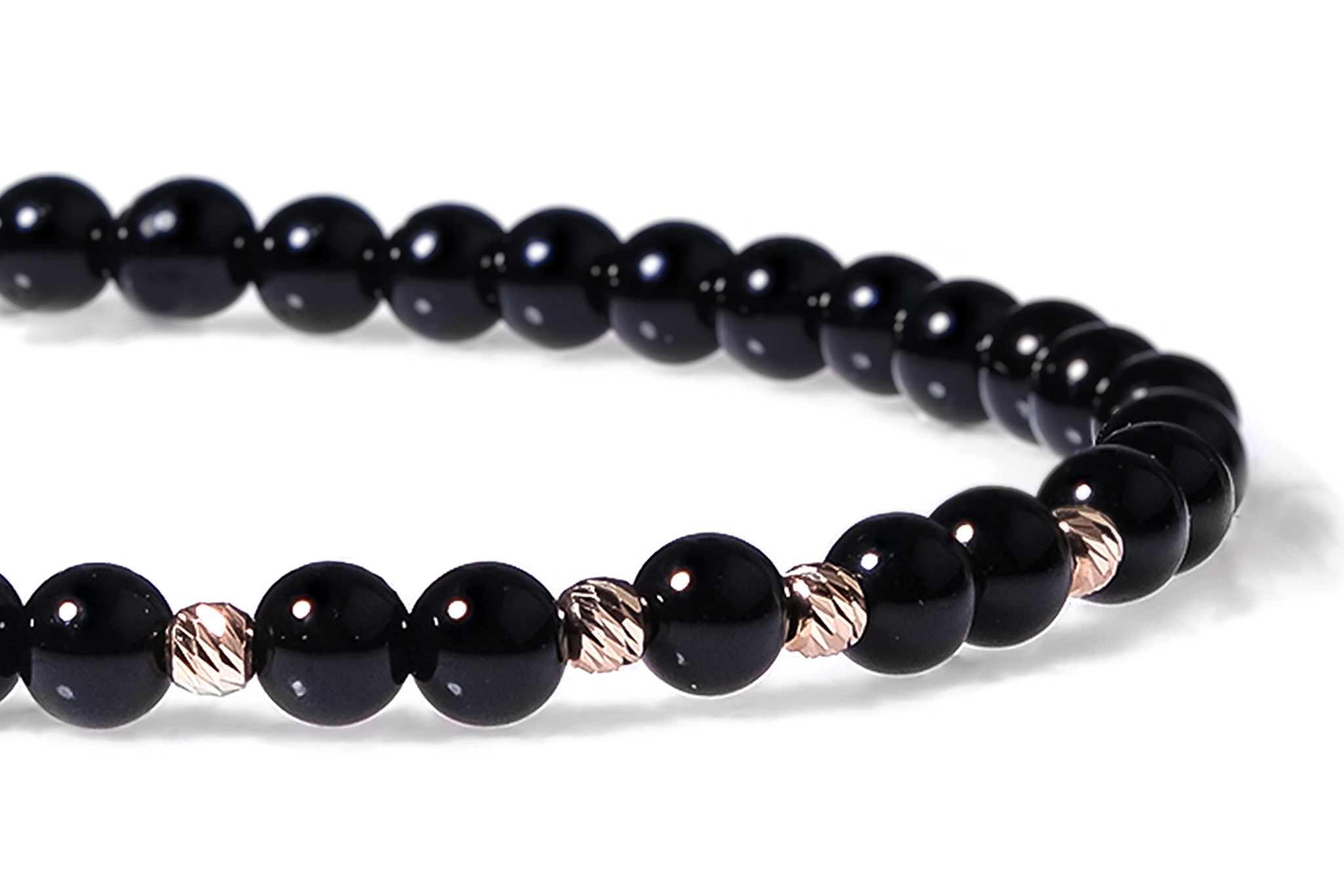 Bratara cu snur Pardo realizata cu pietre semipretioase Onix Lucios si Sfere striate din Aur 585 de 14 Karate - imagine 4