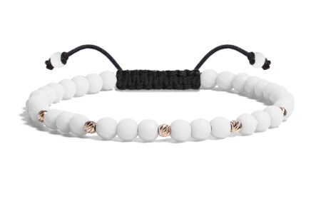 Bratara Pardo realizata cu Onix Alb și bile de Aur 585 14K