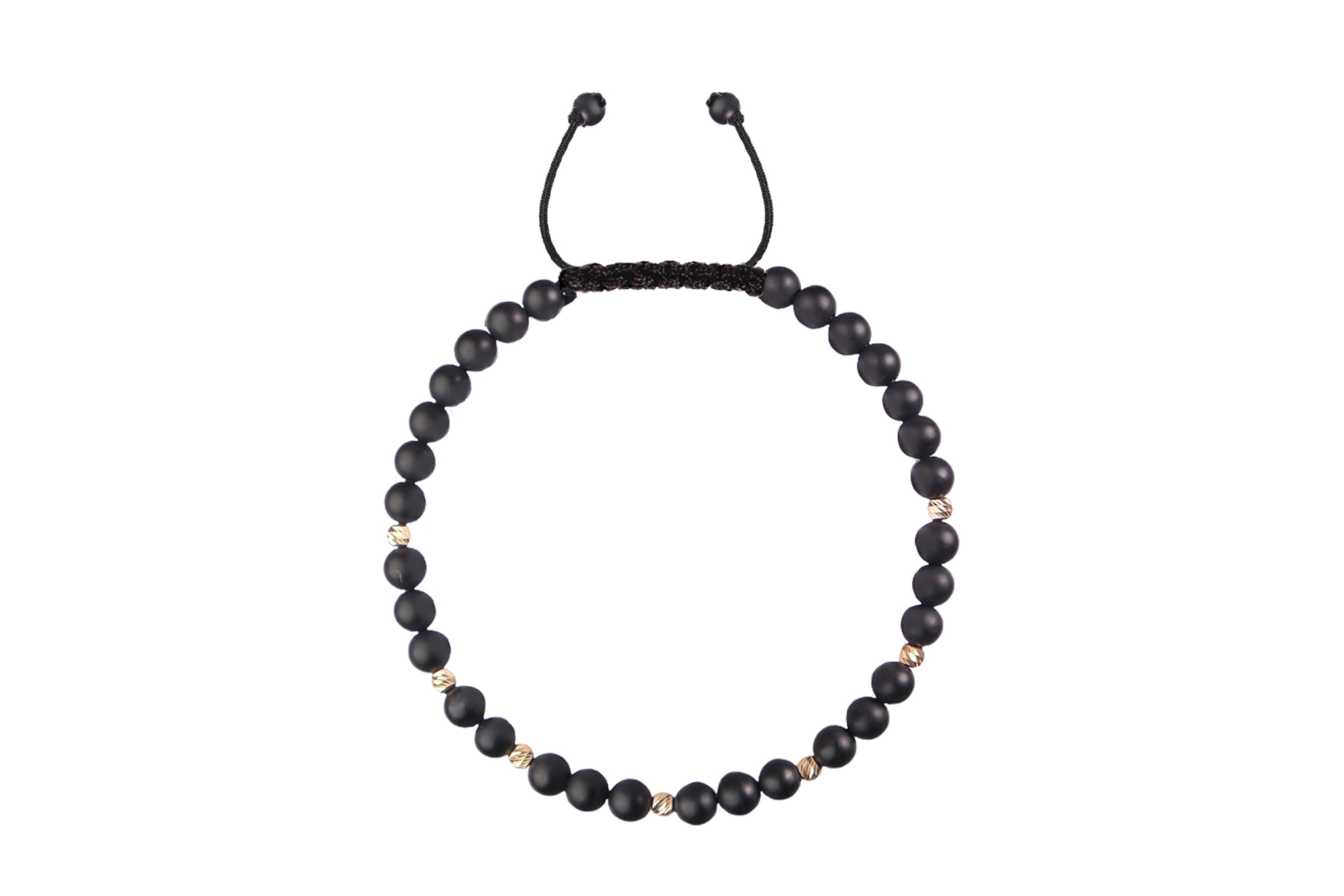 Bratara Pardo realizată cu pietre semipretiose Onix Mat 4 mm și bile de Aur 585 14K - imagine 3